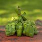 Tumpukan ketupat segar yang baru matang, siap disajikan dengan berbagai hidangan Lebaran. Anyaman janur yang rapi melambangkan kesucian dan tradisi yang telah diwariskan turun-temurun di Indonesia.