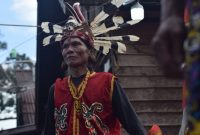 Anak-anak diayun dalam balutan kain dan hiasan janur kuning yang memukau, sebuah pemandangan khas tradisi Baayun Mulud di Kalimantan Selatan. Ritual ini dilaksanakan sebagai bentuk syukur dan permohonan keselamatan bagi sang buah hati.