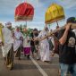 Anak-anak diayun dalam ritual Baayun Mulud yang sarat makna, dihiasi janur kuning dan berbagai ornamen, menjadi pemandangan khas perayaan Maulid Nabi di Kalimantan Selatan. Prosesi ini merupakan wujud doa dan harapan orang tua demi kebaikan sang buah hati.